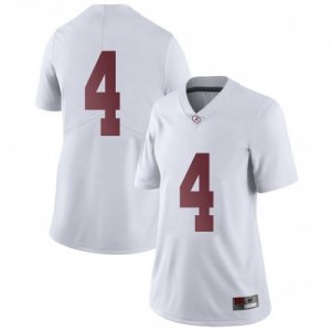 Women's Alabama Crimson Tide #4 Jerry Jeudy White Limited NCAA College Football Jersey 2403VTYF0